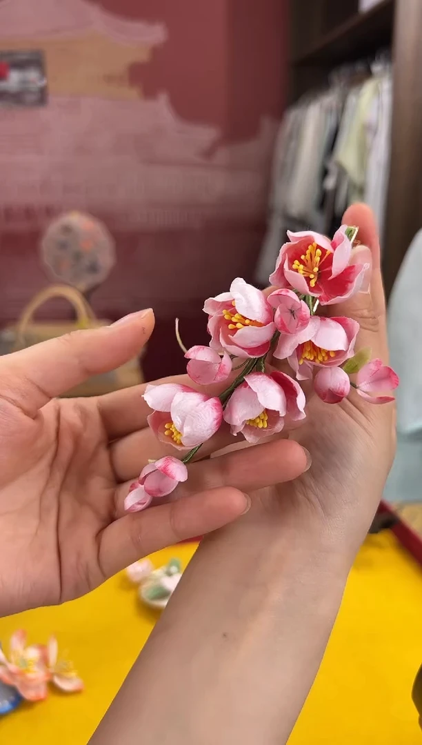 刺绣非遗绒花（发饰）