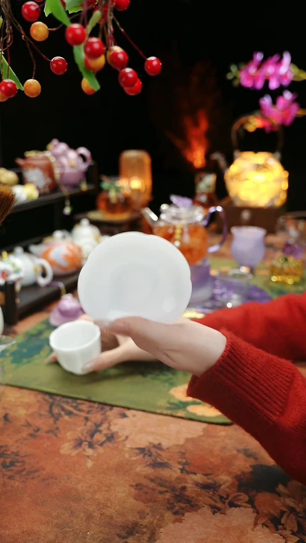 【闪购商品】冰种玉瓷花口杯垫