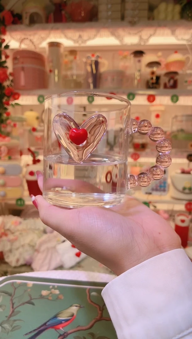 粉色爱心水杯——手工制作品质好！