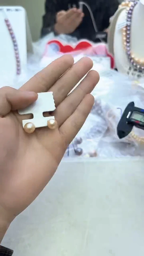 未镶嵌耳饰淡水珍珠中国红耳饰