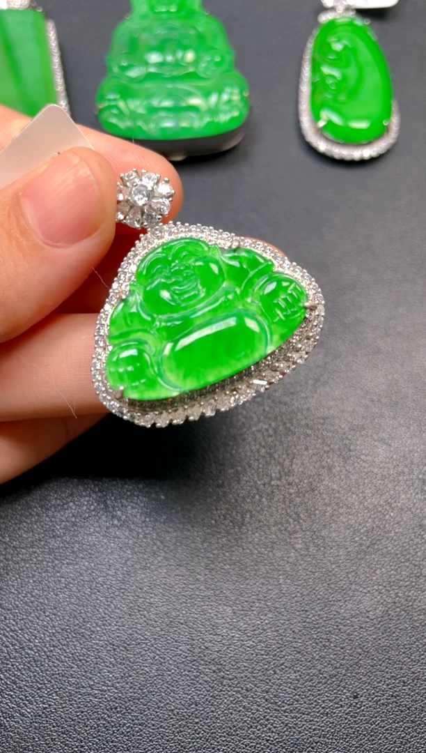 吊坠(不含链)银S925镶嵌翡翠吊坠