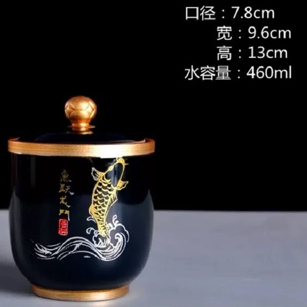 鱼跃龙门小号茶叶罐装白毫银针
