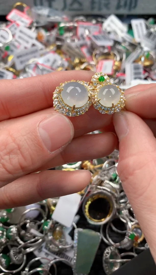 银S925镶嵌戒指翡翠6             3