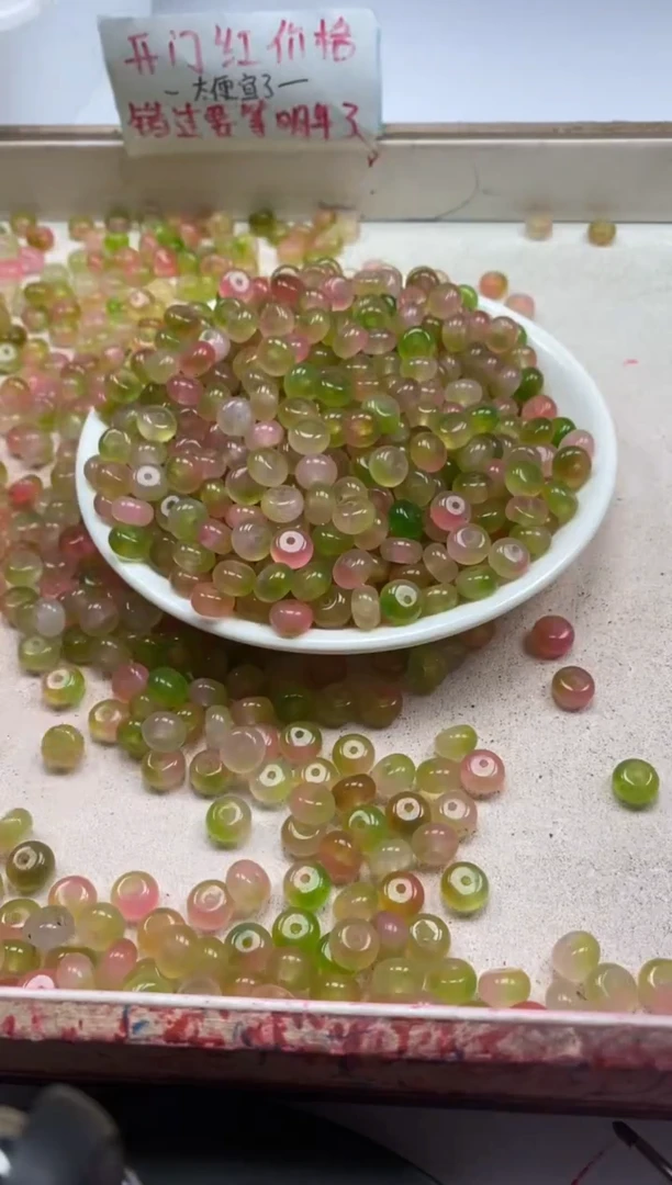 【闪购商品】玛瑙/玉髓颈饰未镶嵌w885水蜜桃算盘8*5mm*30颗