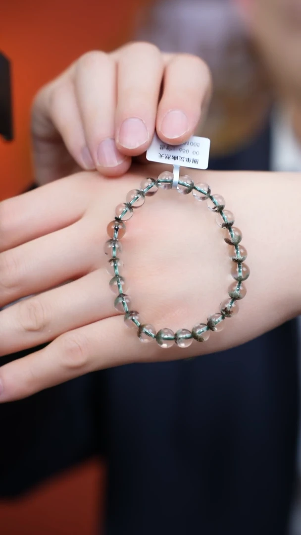 【闪购商品】水晶手链未镶嵌c035 绿幽灵手链7mm+