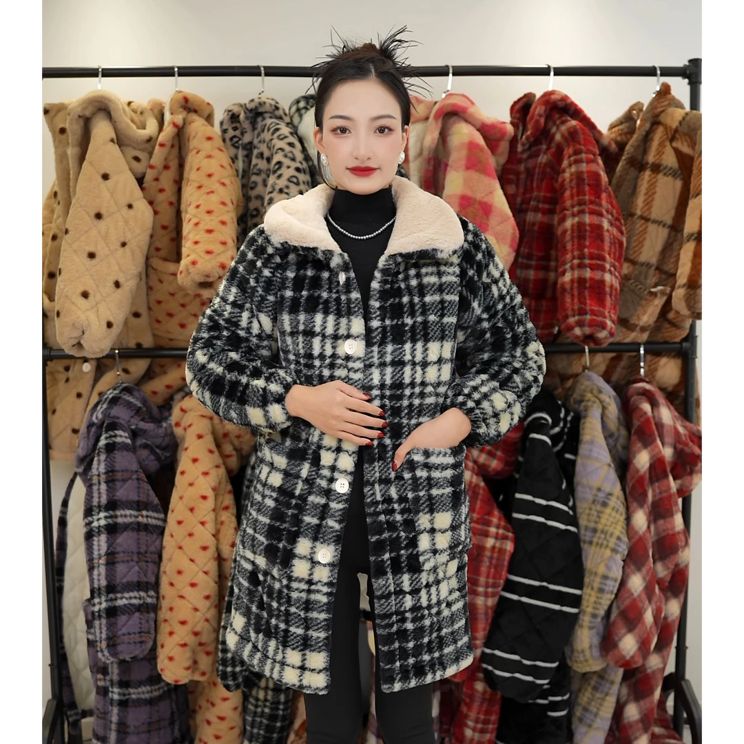 【加厚翻领】2025年冬季爆款仿兔毛三层加厚加绒保暖家居服可外穿