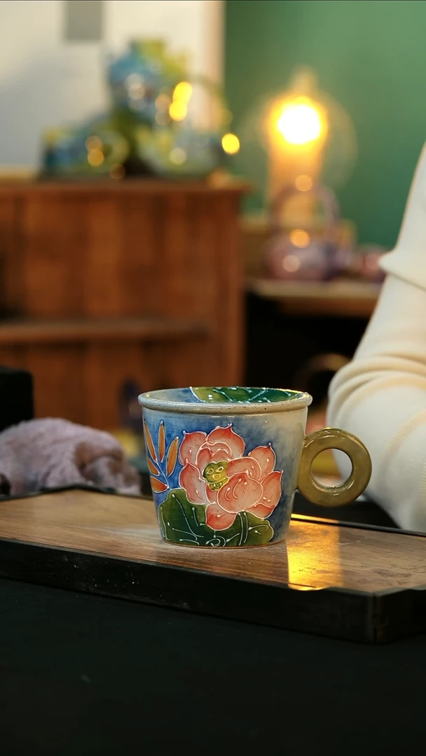 【闪购商品】杯手绘心瓷陶瓷浮力