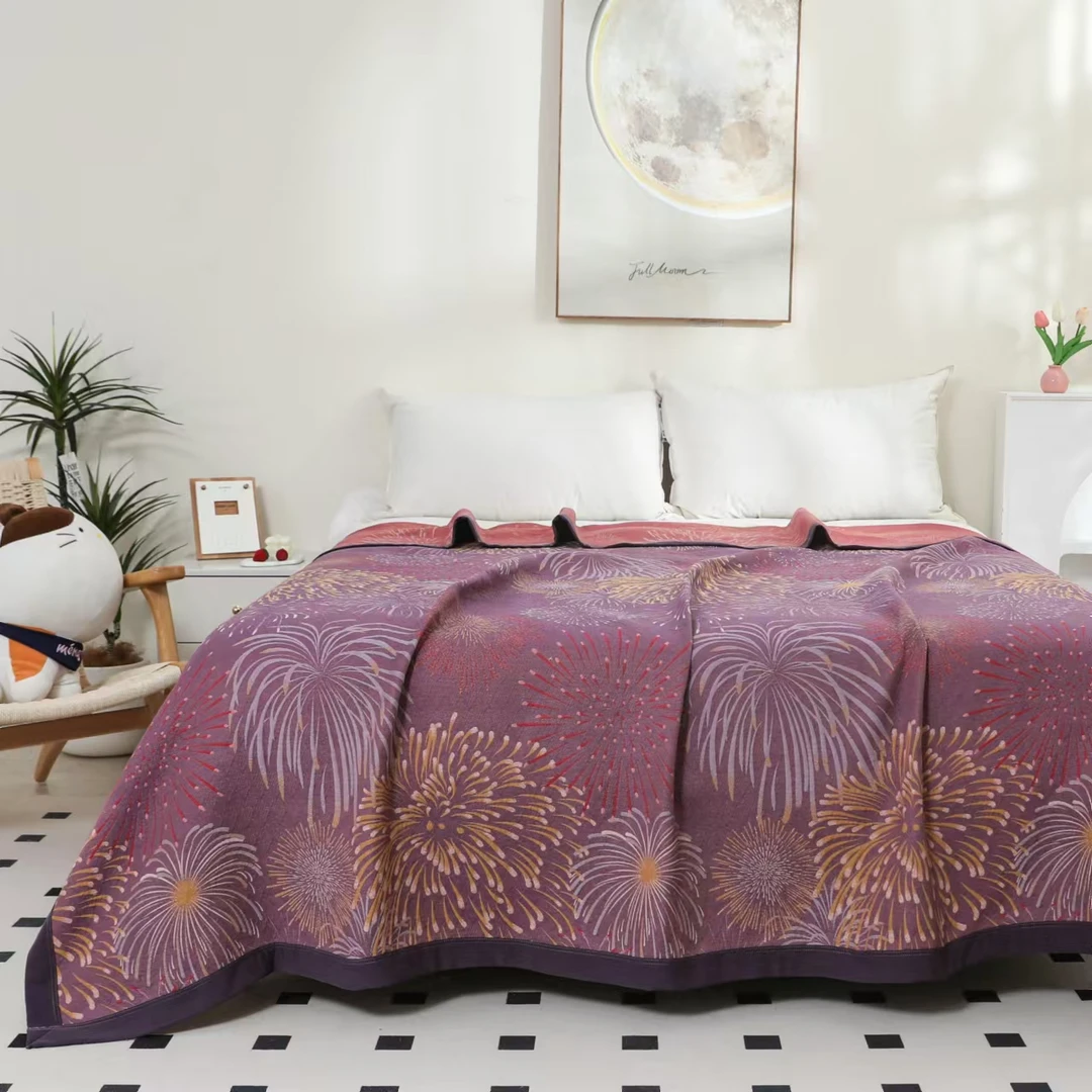 【烟火长明】珍珠段香云纱双面加厚恒温床盖毯230*250cm