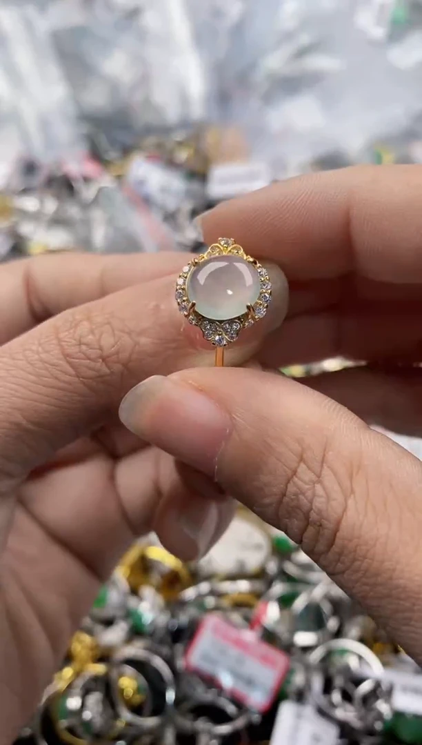 银S925镶嵌戒指翡翠333---6