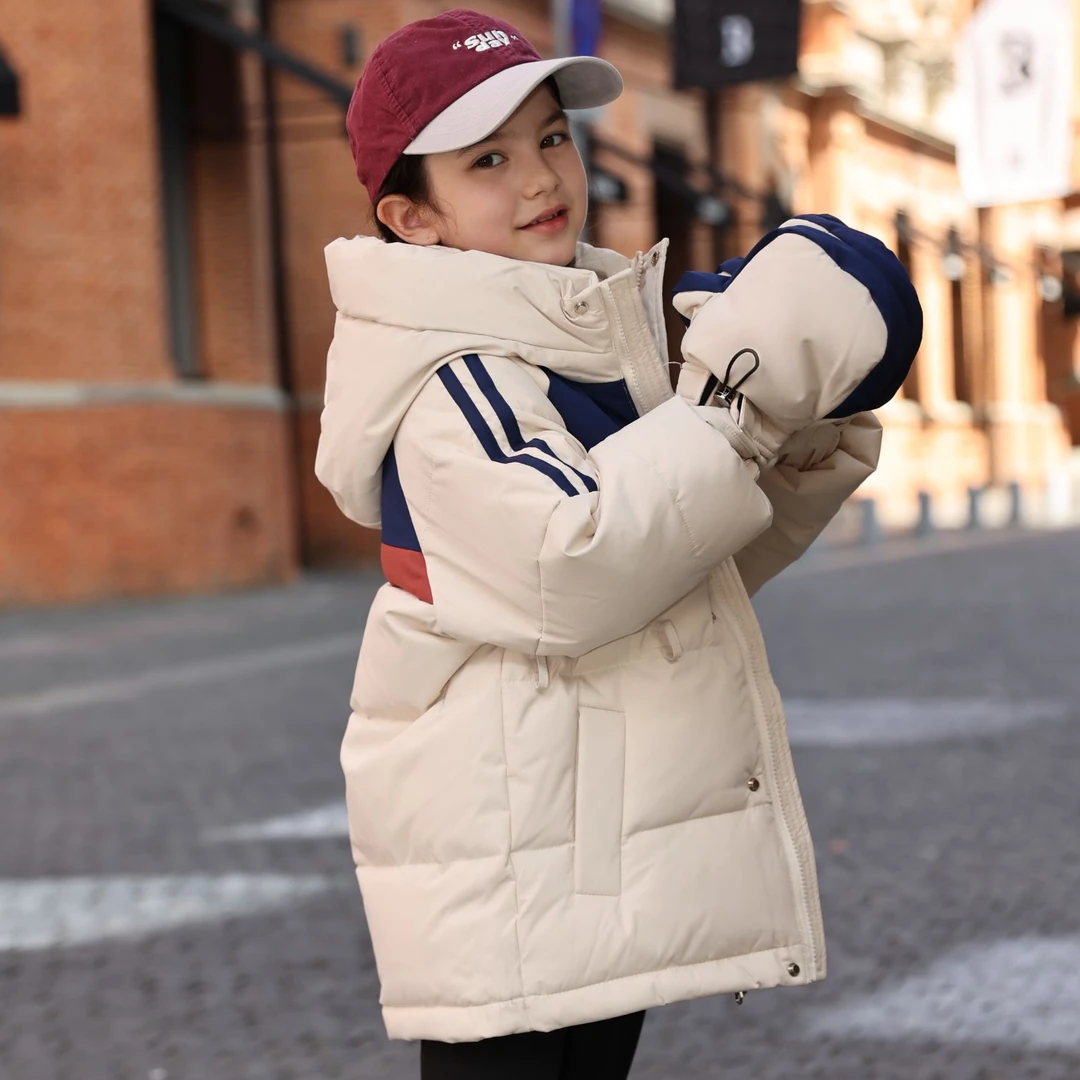 羽绒服男女儿童中长款男孩中大童外套冬季潮流保暖女童休闲洋气