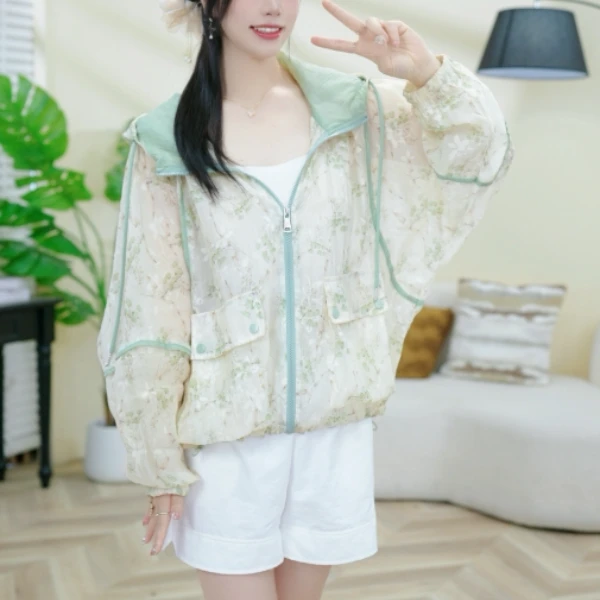 防晒衣薄款透气春夏速干冰丝防晒服防紫外线百搭连帽--恋恋-8