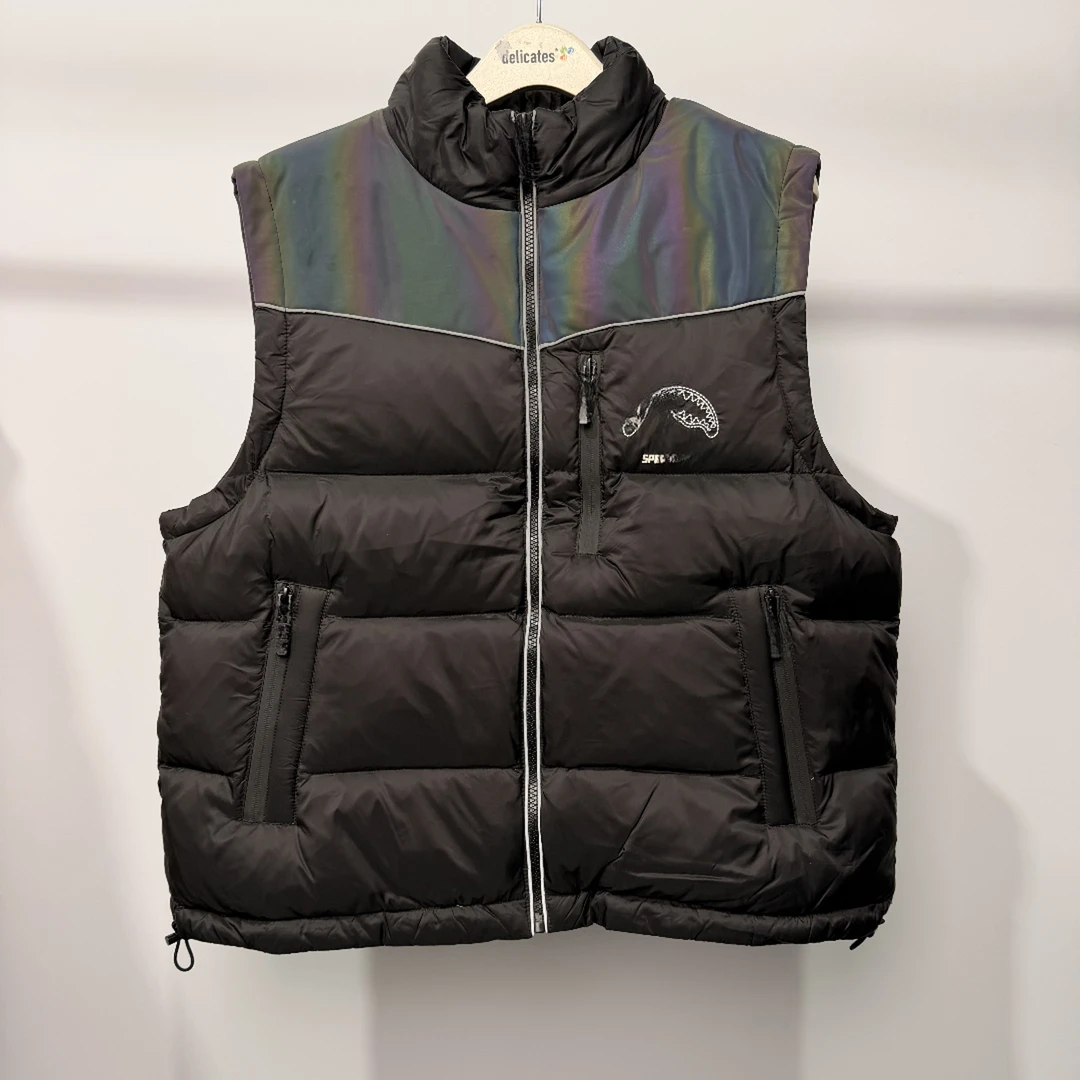 SY 冬季男士黑色拼接90白鸭绒高克重拉链口袋立领羽绒马甲 40502