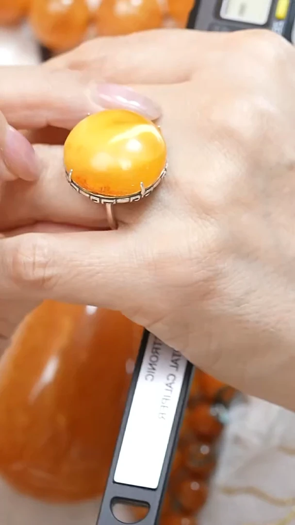 蜜蜡颈饰银S925镶嵌5980天然蜜蜡珠宝奇石全部保真