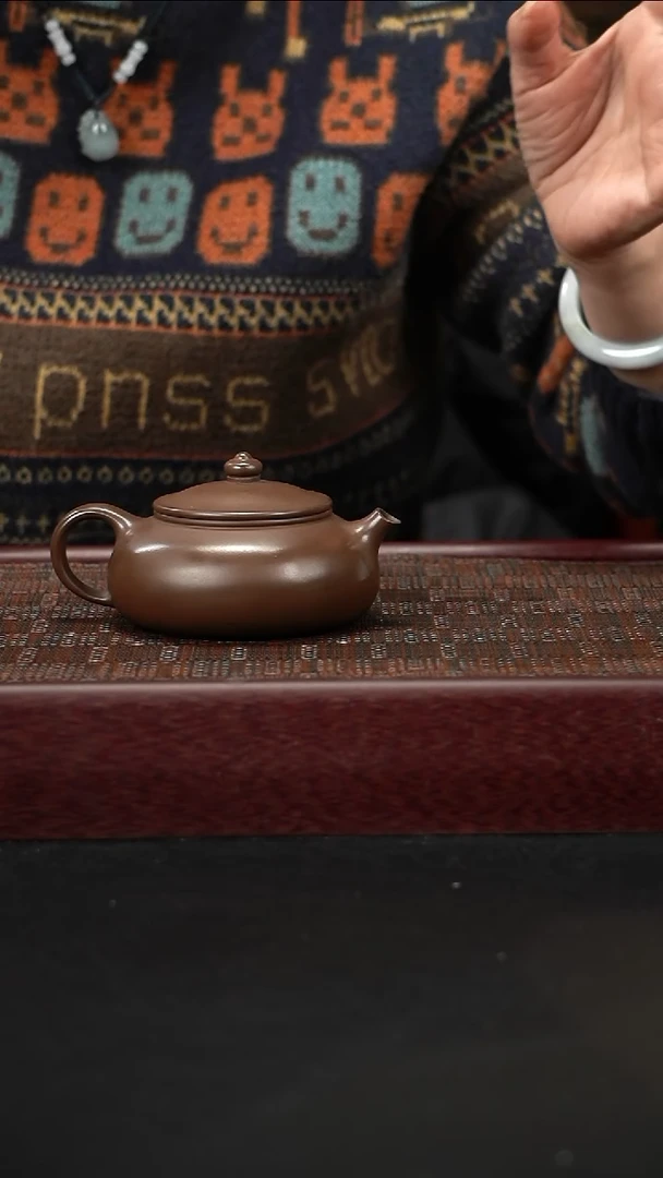 茶壶紫砂格子泥寒江180cc