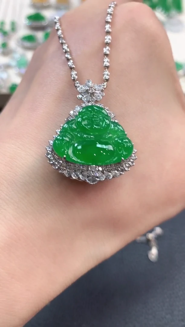 【闪购商品】翡翠吊坠(不含链)18K金镶嵌b83