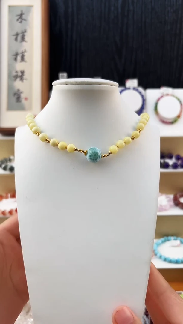 手链蜜蜡银S925镶嵌QS2955蜜蜡双圈多样性发一
