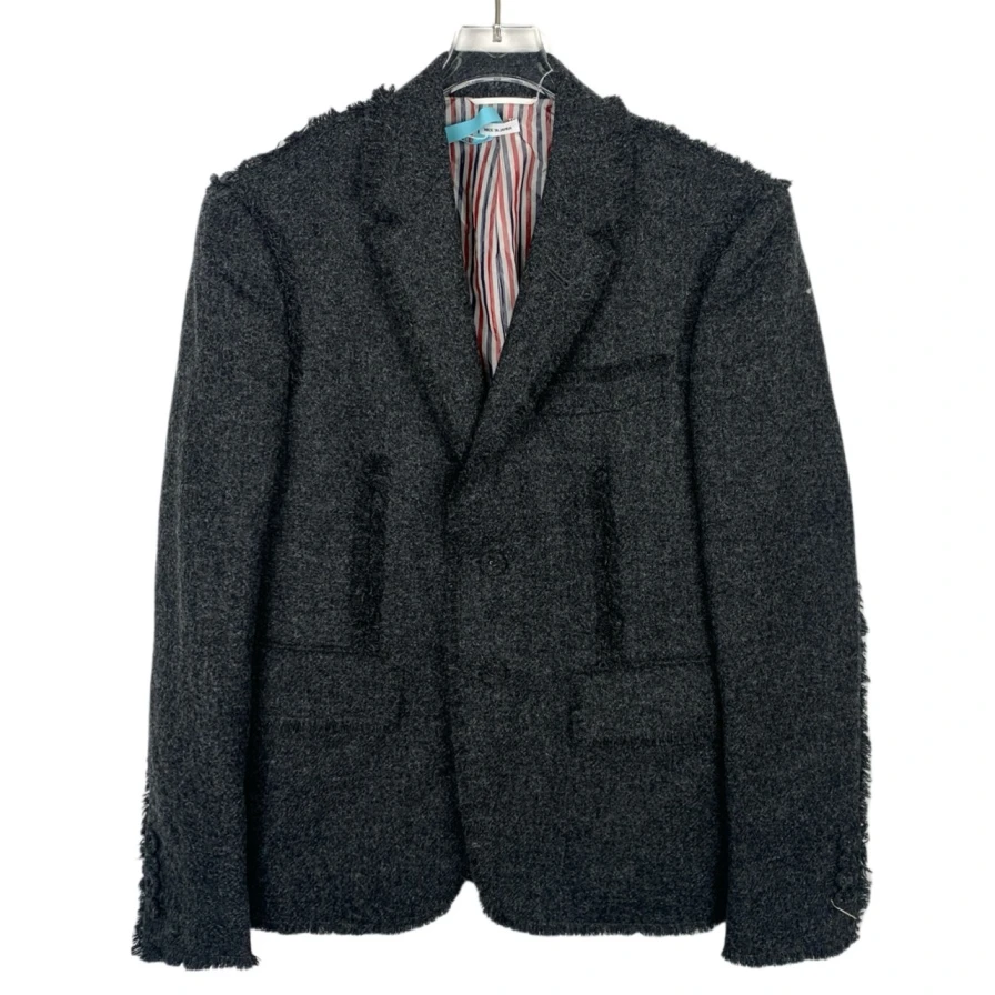 99新 THOMBROWNE XF277 翻领流苏灰色羊毛西装外套S码 99新带吊牌