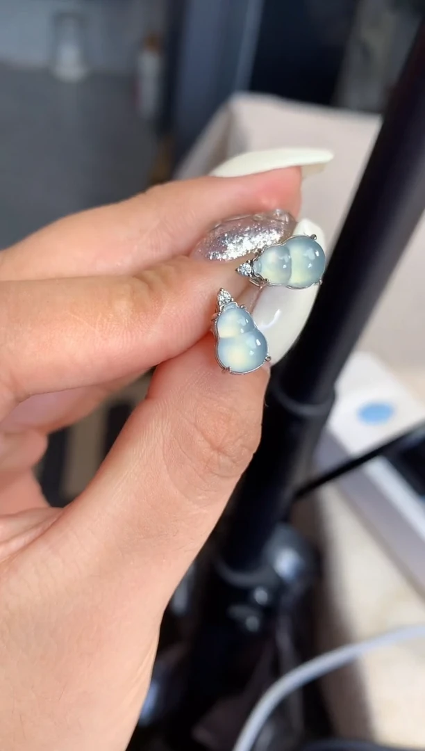 翡翠银S925镶嵌吊坠(不含链)耳饰