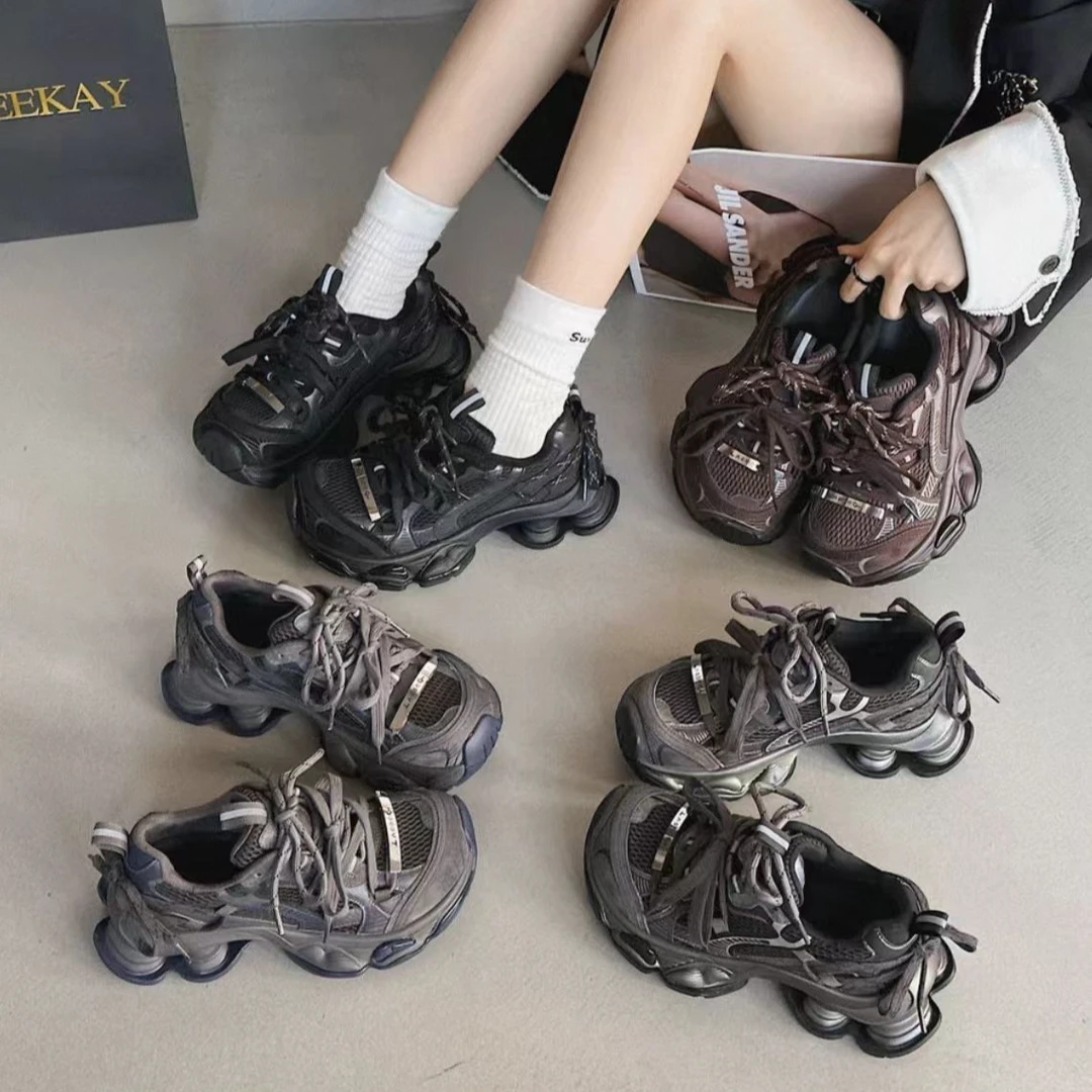 【SYQ】欧货轻便增高老爹鞋女2025新款秋季休闲运动鞋厚底跑步鞋