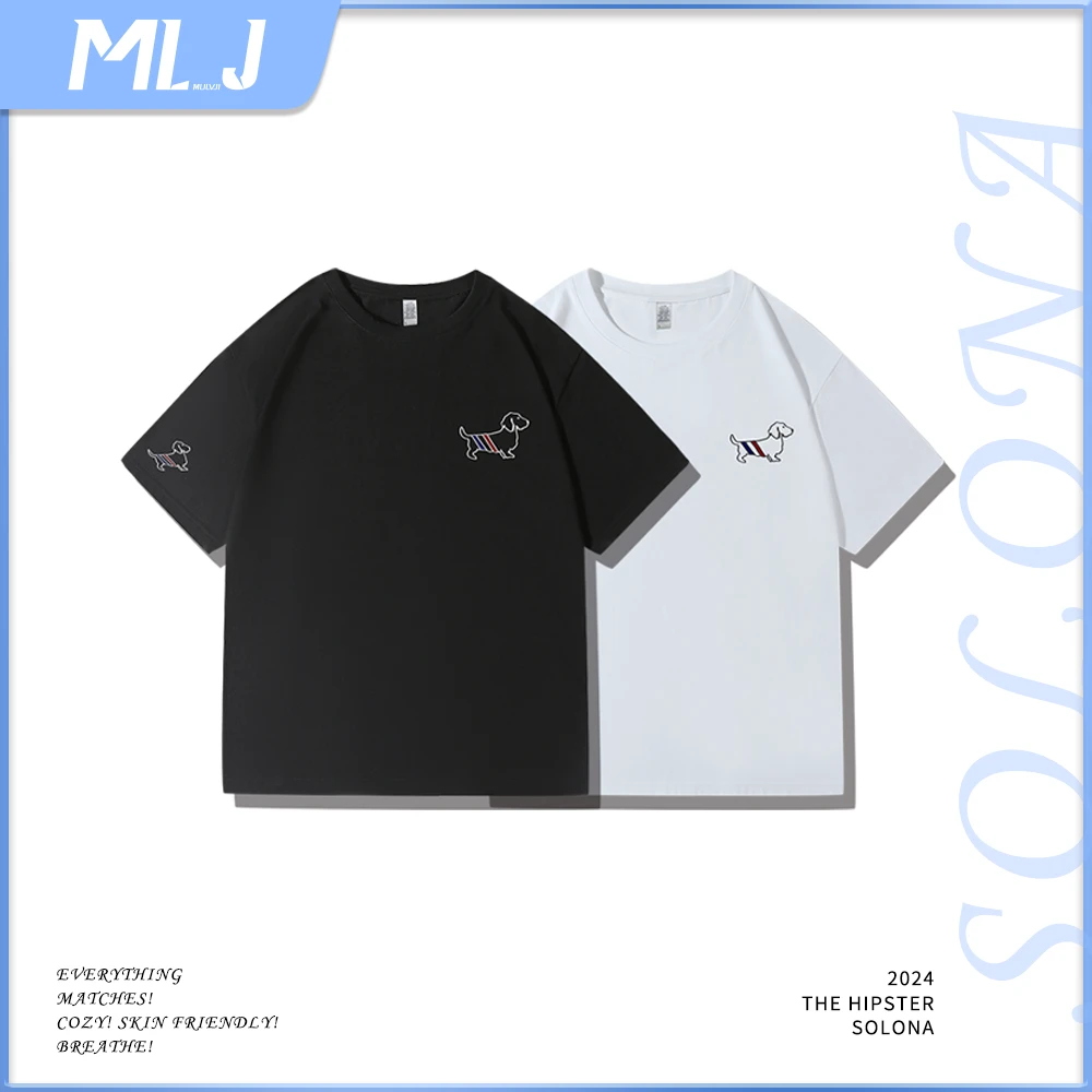 幕旅纪春季新款潮牌狗狗绣款重工时尚百搭男女情侣款