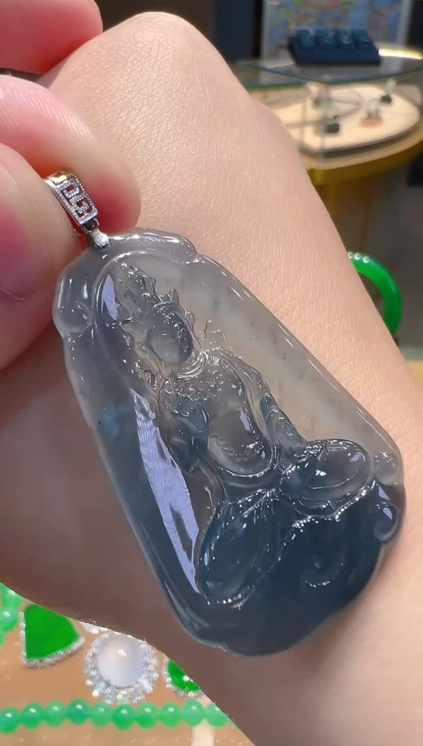 翡翠18K金镶嵌吊坠(不含链)多样性发其一
