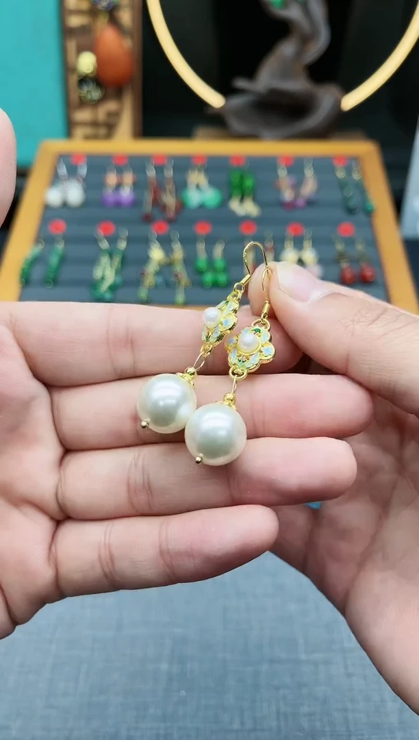 【闪购商品】拼合珍珠（马贝珠）耳饰银S925镶嵌320000