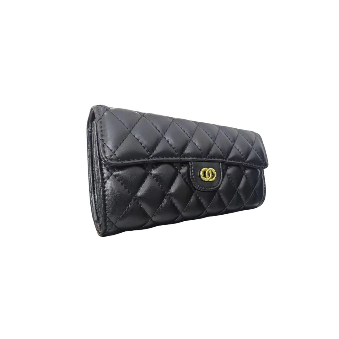 【高端定制】轻奢小香风菱格斜挎包手拿包链条百搭时尚方包M-011黑