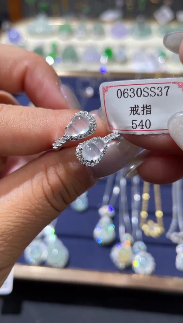 翡翠戒指银S925镶嵌0630SS37