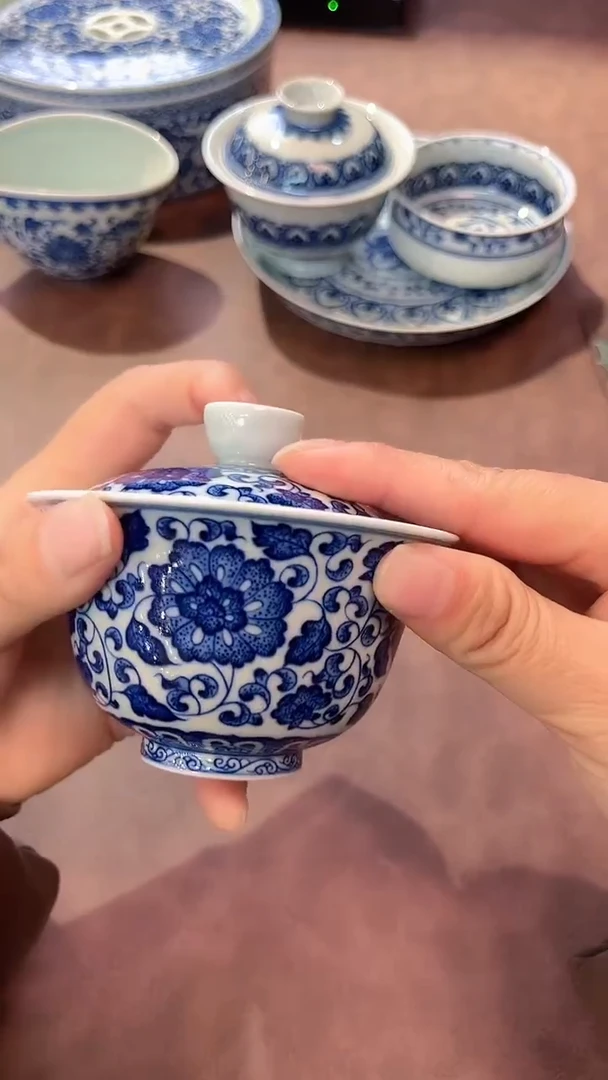 镹曰陶柴窑手工手绘青花