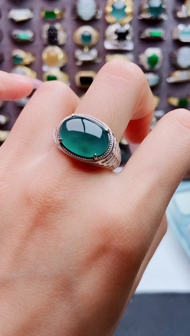 未镶嵌戒指翡翠天然翡翠男戒