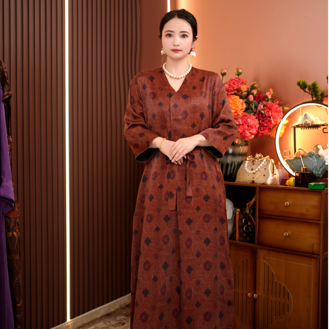 （秋忆）2025年新中式春夏秋旗袍显瘦气质连衣裙复古