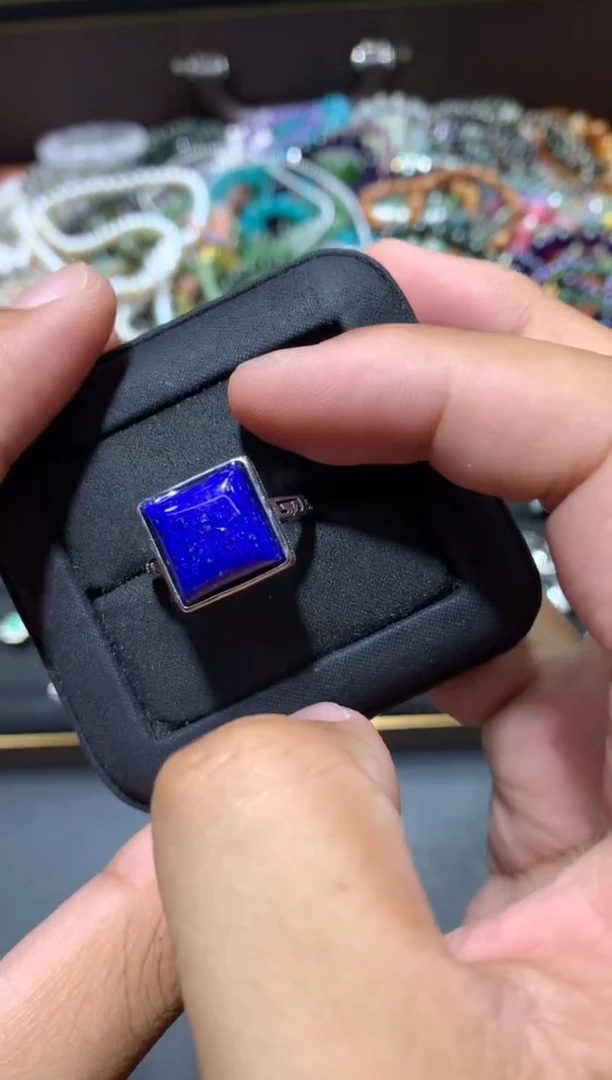 青金石未镶嵌戒指Q32【多样性发其一】