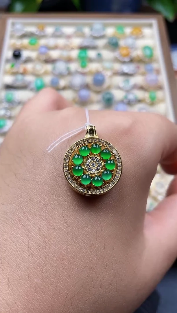 颈饰银S925镶嵌翡翠140