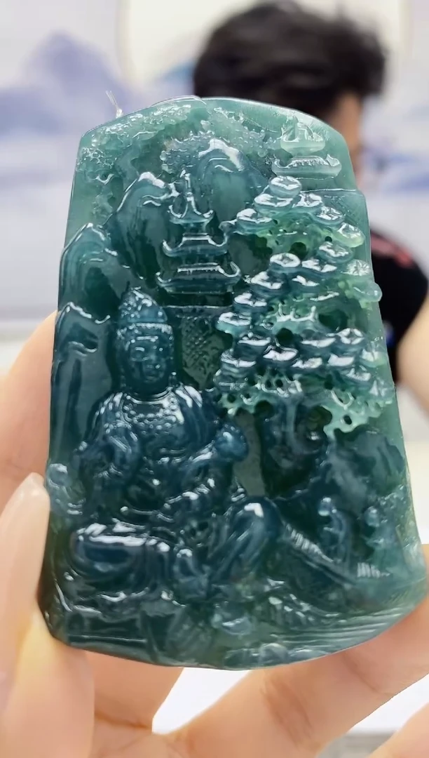 定制翡翠未镶嵌4688xx-毛货挂件52
