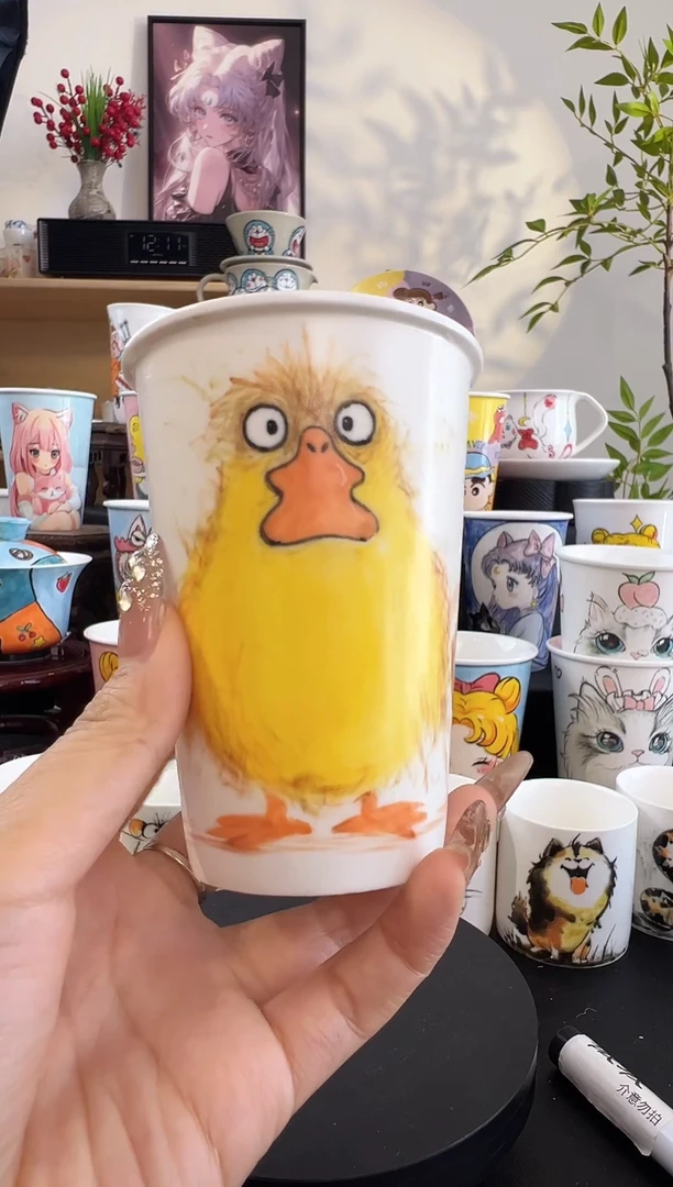 【闪购商品】摆件手工手绘陶瓷小杯杯