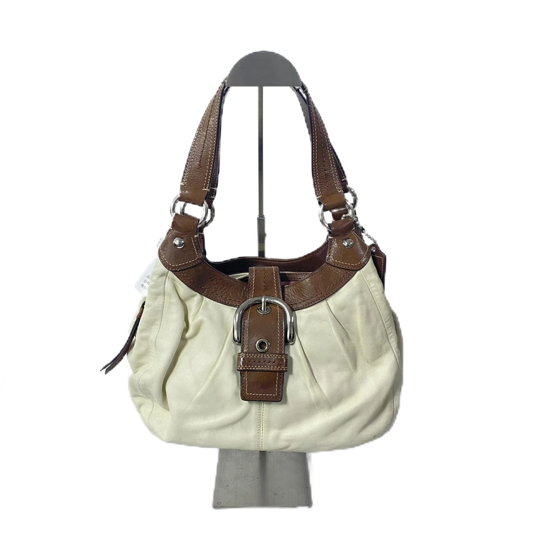 95新 COACH/蔻驰 双色拼皮单肩手提腋下包 Y-50035-B