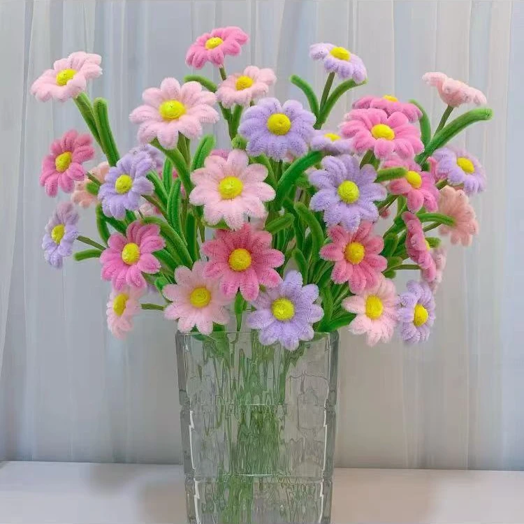 【瑶瑶手作】可做68朵送1.5cm木棒加密扭扭棒浪漫小雏菊材料包手工