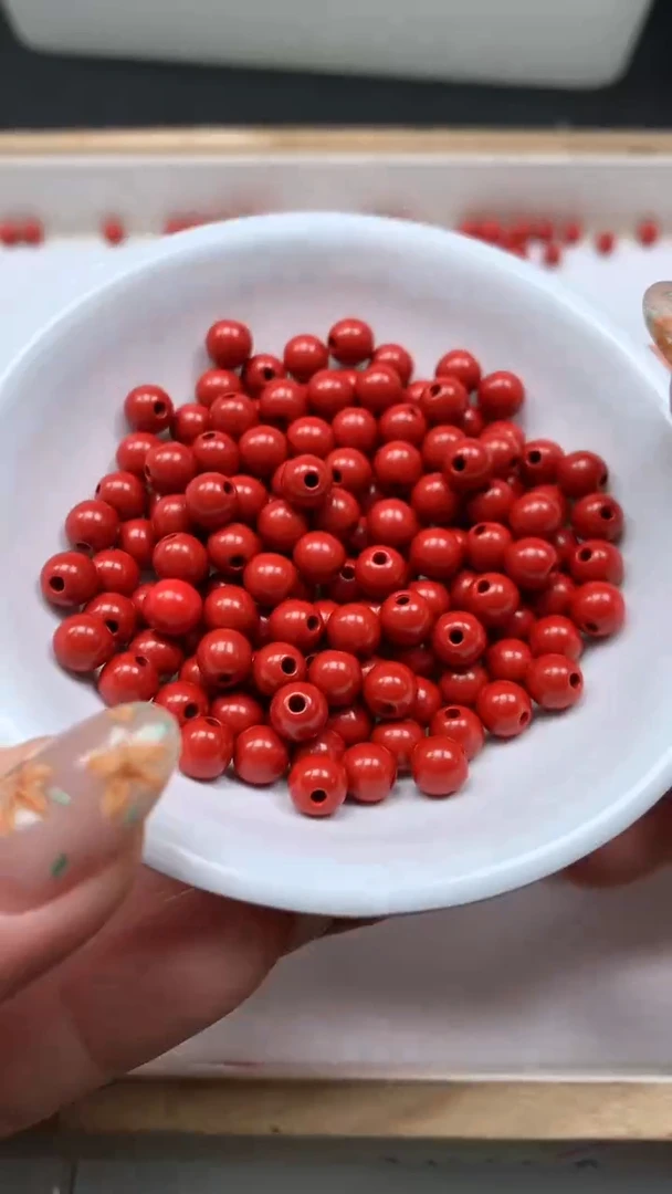 未镶嵌散珠玛瑙/玉髓B1993 红 砂6mm30个6.8元