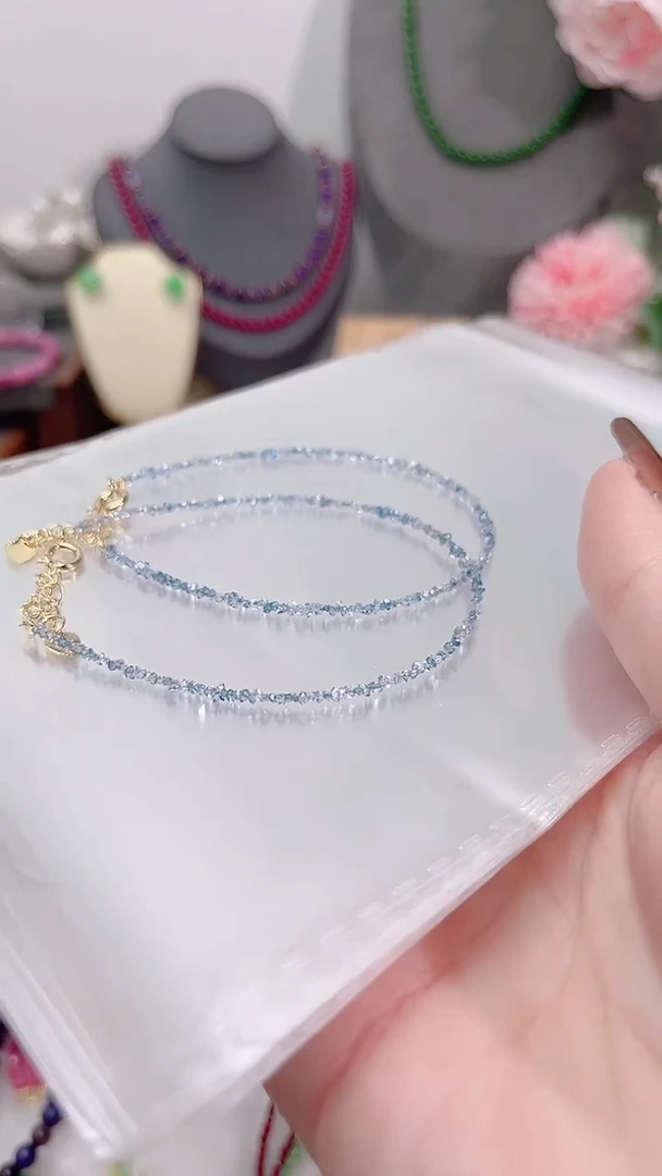 银S925镶嵌手链钻石蓝99