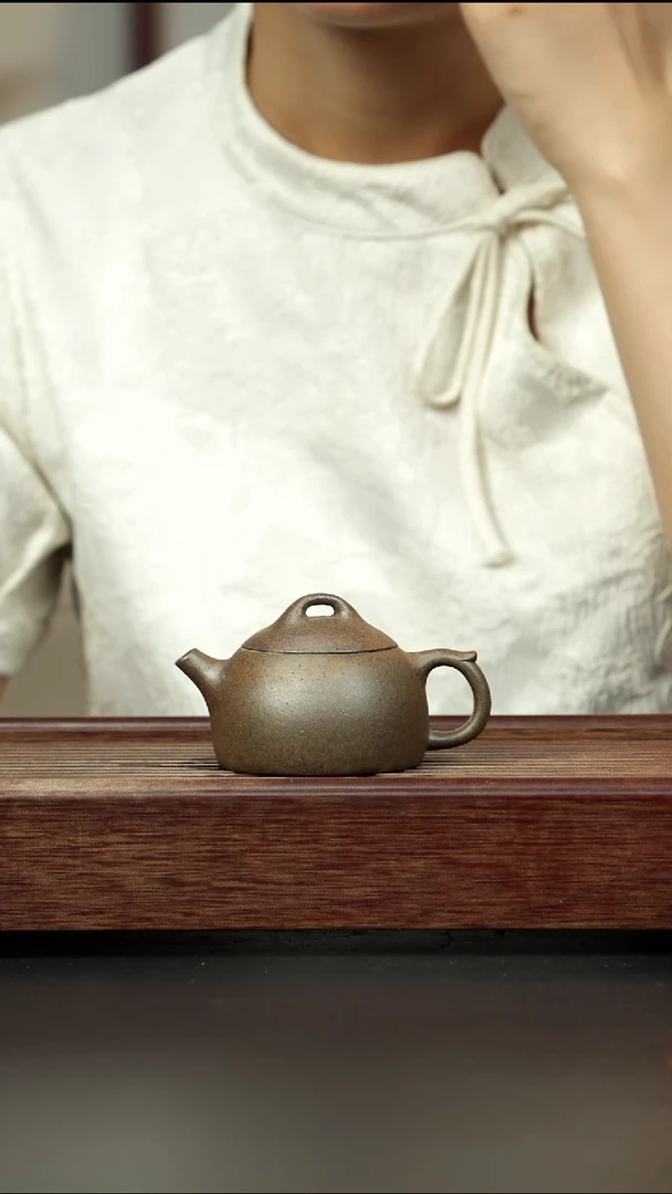 紫砂茶壶黄金段柴烧 小秦权