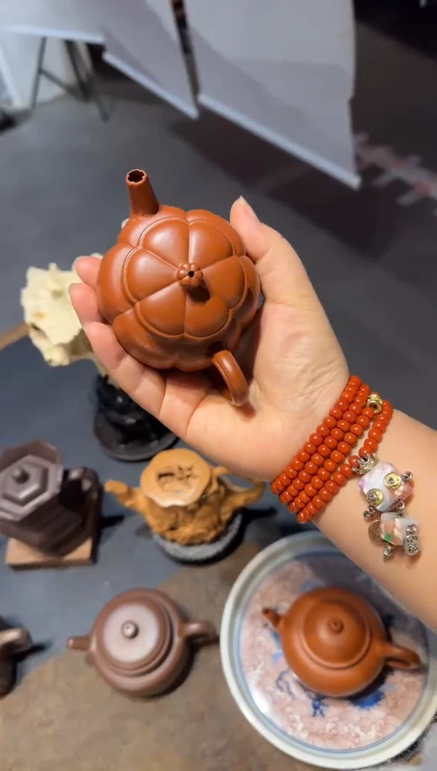 茶壶紫砂半*安繁花 朱泥