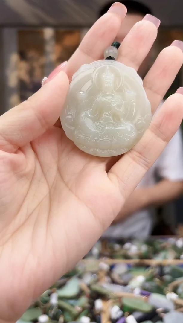 和田玉未镶嵌挂件拍一发一