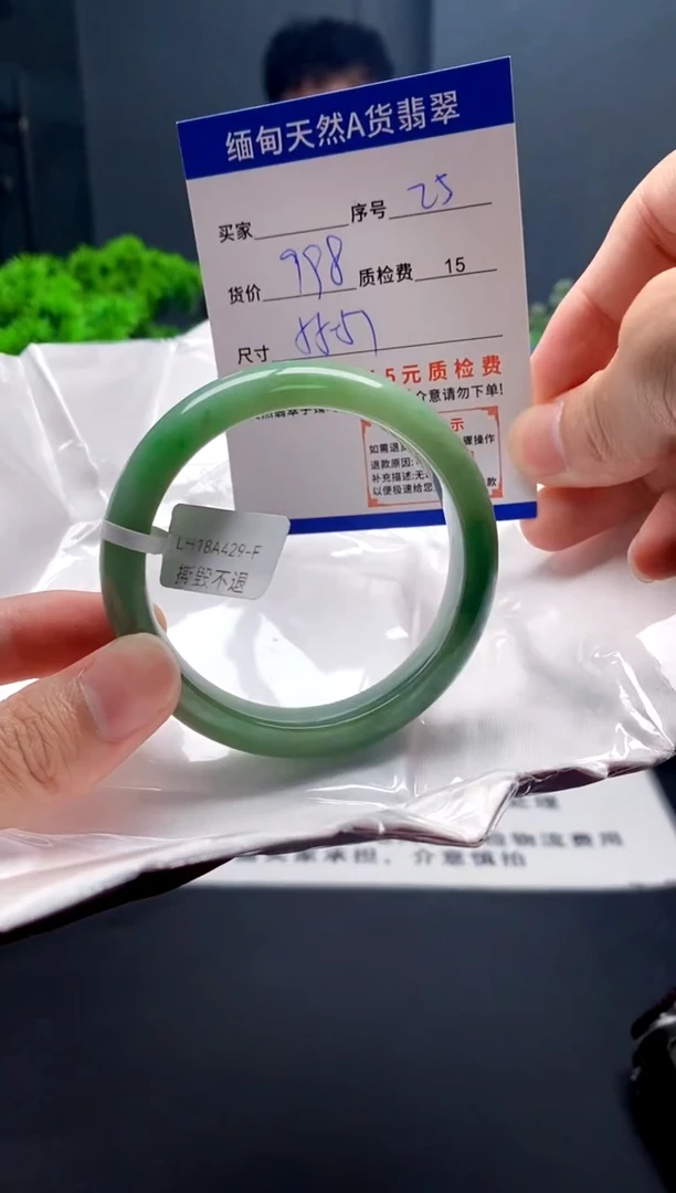 未镶嵌手镯翡翠25缅甸天然A货翡翠需包容瑕疵，介意慎拍