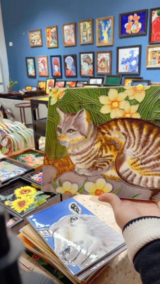 瓷片?****?洛阳三彩瓷板画