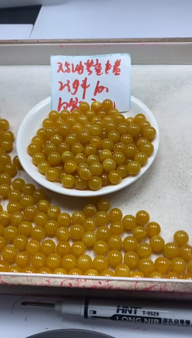 【闪购商品】蜜蜡颈饰未镶嵌w1546蜜蜡鸡油黄10mm*10颗