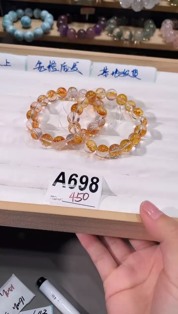 未镶嵌手链水晶A698锦鲤胶花手链11mm多样性发一
