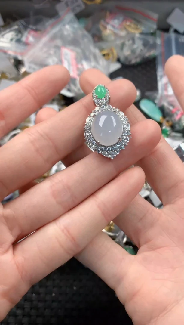 银S925镶嵌戒指翡翠333   3