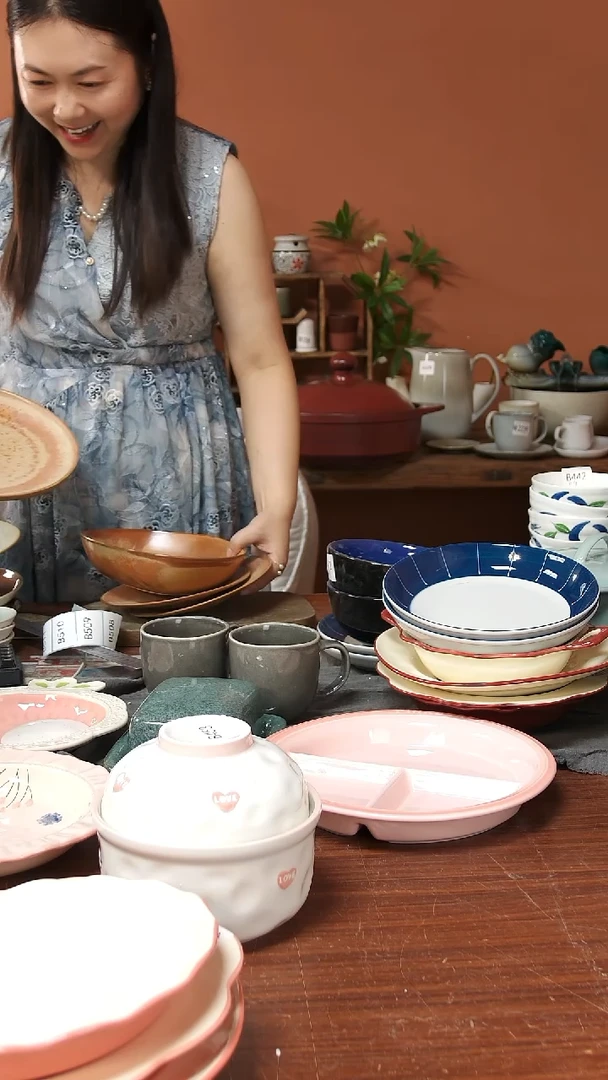 陶瓷B505陶瓷粗陶碗加盘4件套瑕疵明显