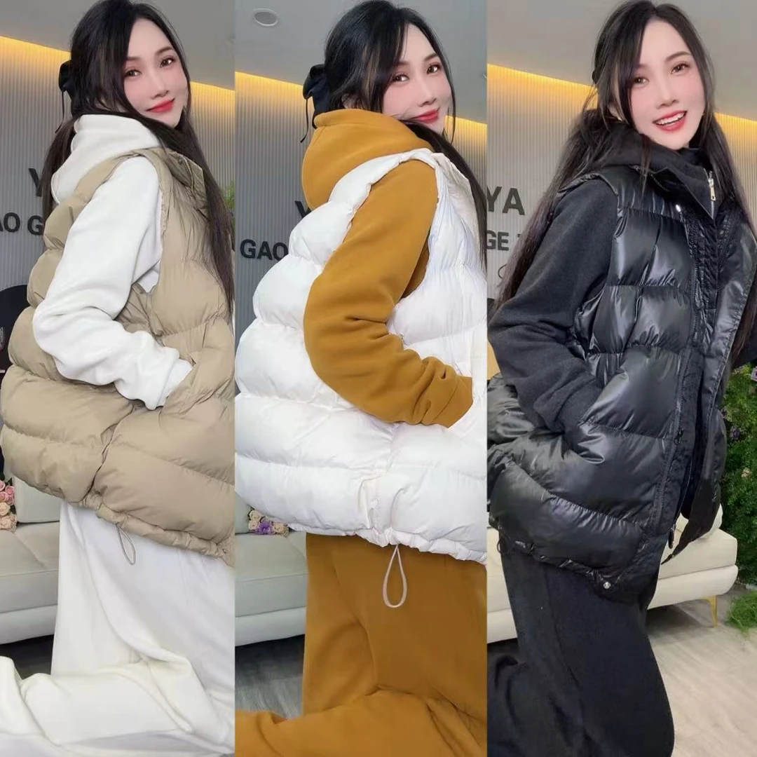 雅希定制~【棉焙锁温】8515加棉马甲立领无袖泡芙马甲外套