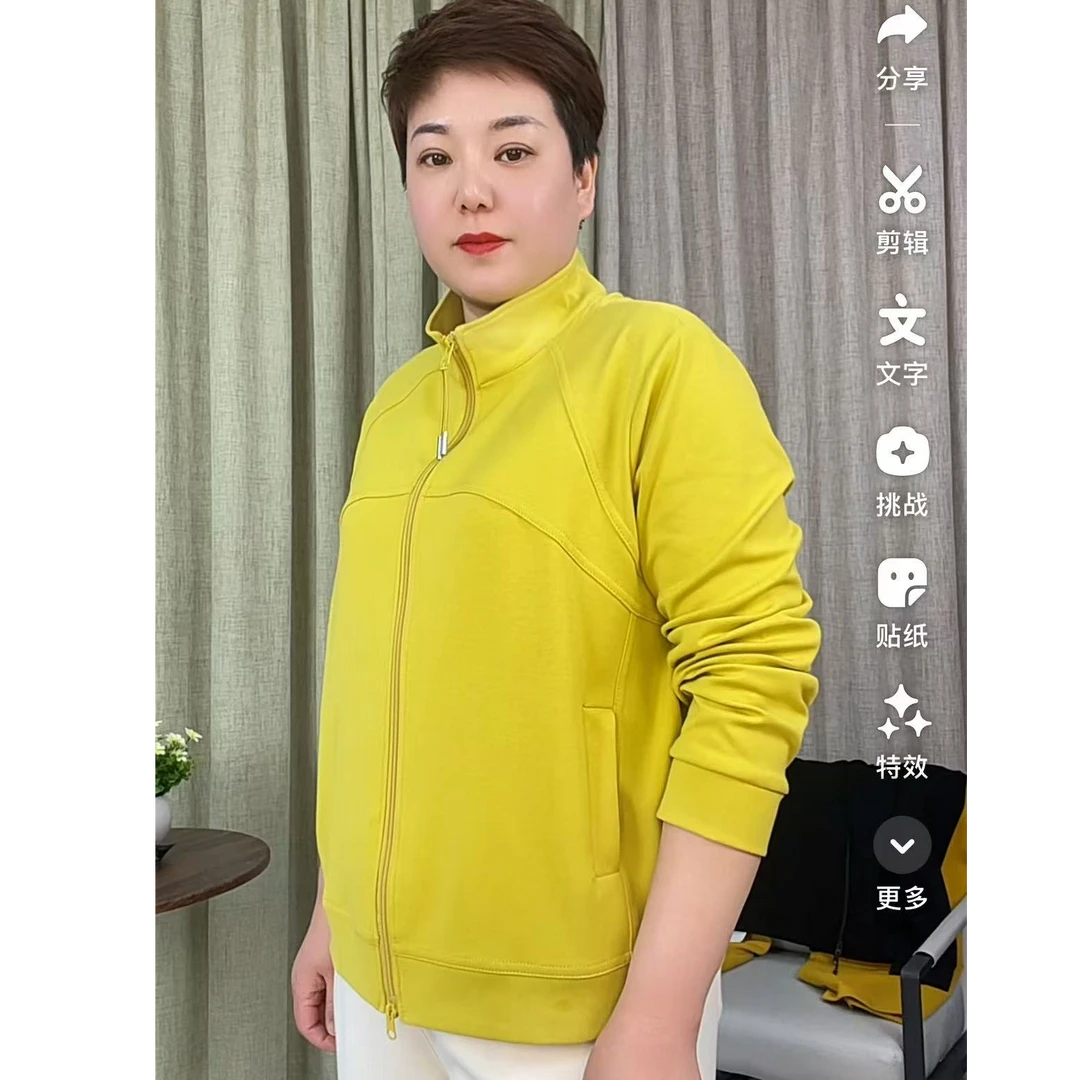 2025早春新款加大版显瘦拉链开衫109